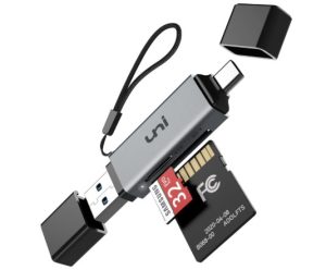 uni Lector de tarjetas SD, adaptador USB C a tarjeta Micro SD de alta velocidad USB 3.0 con ranuras duales, lector de tarjetas de memoria para SD/Micro SD/SDHC/SDXC/MMC, compatible con MacBook Pro/Air